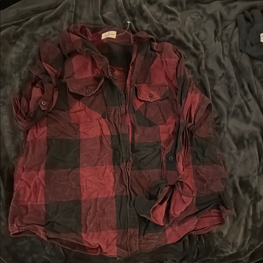 Plaid Button-Up Shirt